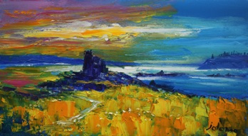 Dawnlight Dunyvaig Castle Islay 10x18